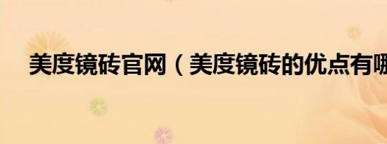 美度镜砖九游会登录地址官网（美度镜砖的优点有哪些）