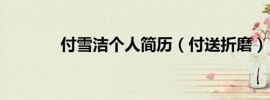 付雪洁个人简历（付送折磨）