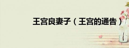 王宫良妻子（王宫的通告）