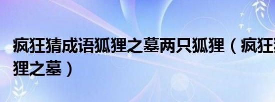 疯狂猜成语狐狸之墓两只狐狸（疯狂猜成语狐狸之墓）