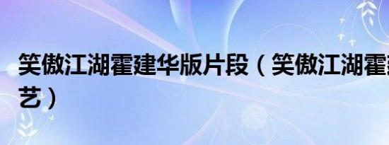 笑傲江湖霍建华版片段（笑傲江湖霍建华版奇艺）