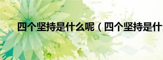 四个坚持是什么呢（四个坚持是什么）