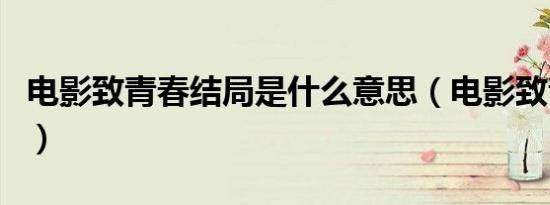 电影致青春结局是什么意思（电影致青春结局）