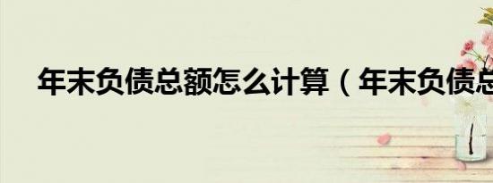 年末负债总额怎么计算（年末负债总额）