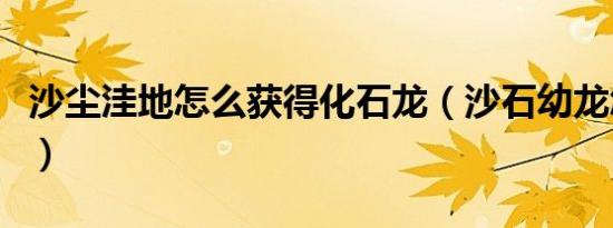 沙尘洼地怎么获得化石龙（沙石幼龙怎么获得）