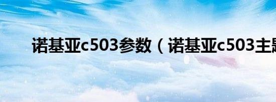 诺基亚c503参数（诺基亚c503主题）
