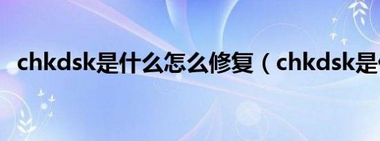 chkdsk是什么怎么修复（chkdsk是什么）